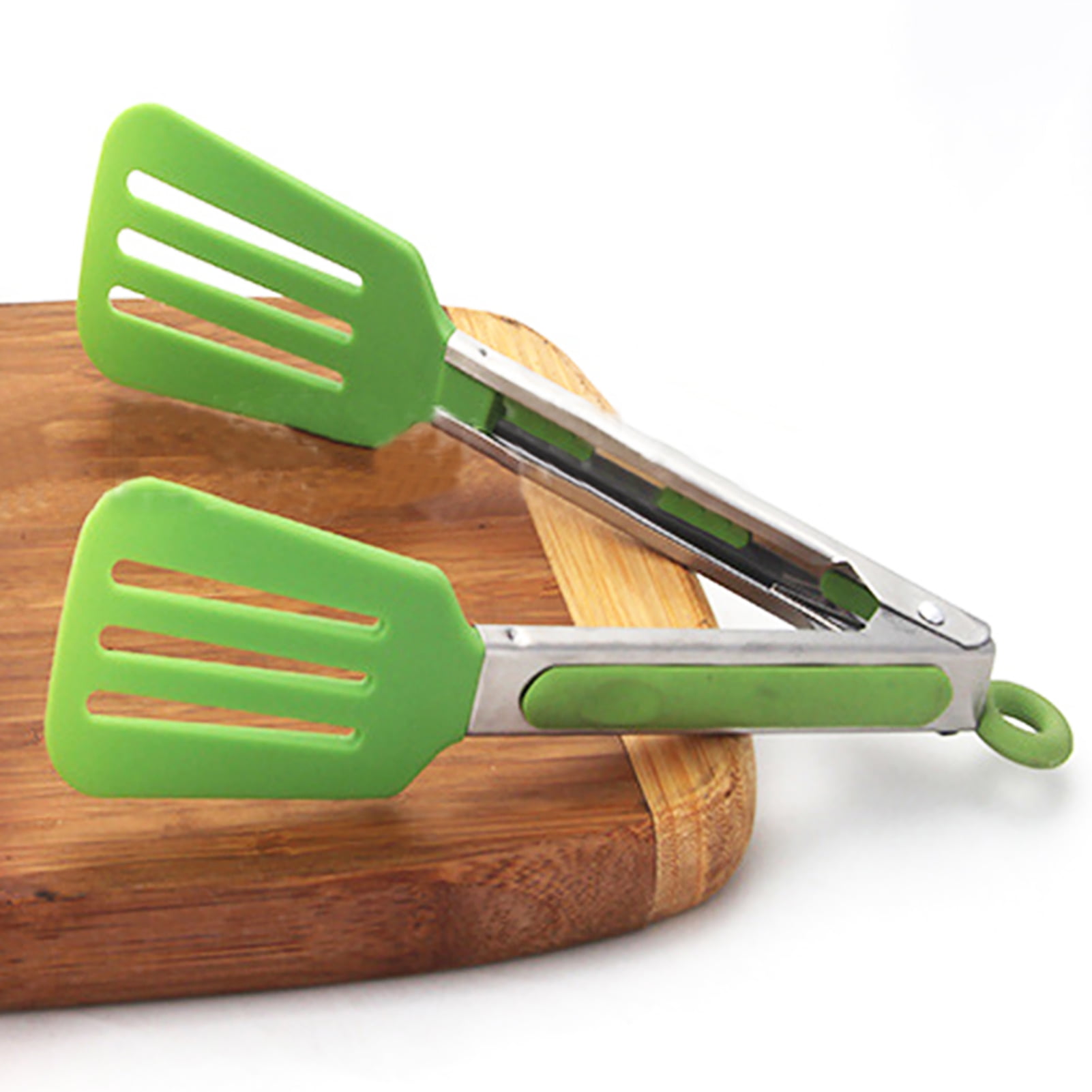 Fulier 3pcs Stainless Steel Kitchen Tongs Silicone Cooking Tongs Green, Size: 7Tong x 1; 9Tong x 1; 12Tong x 1