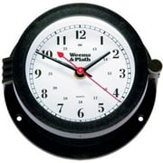 6" Black and White Traditional Round Desk Clock