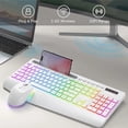 thumbnail image 2 of Wireless Keyboard and Mouse Combo with 9 Backlit, Wrist Rest & Phone Holder, White, 2 of 8