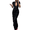 Black, variant on Women Sexy V Neck Bodycon Maxi Dress Short Sleeve Ruched Summer Dress