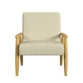 thumbnail image 4 of HomePop Mid-Century Wood Frame Arm Accent Chair, Beige Stripe, 4 of 10