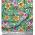 thumbnail image 1 of Soimoi Poly Georgette Fabric Leaves & Buttercup Floral Fabric Prints By Yard 42 Inch Wide, 1 of 3