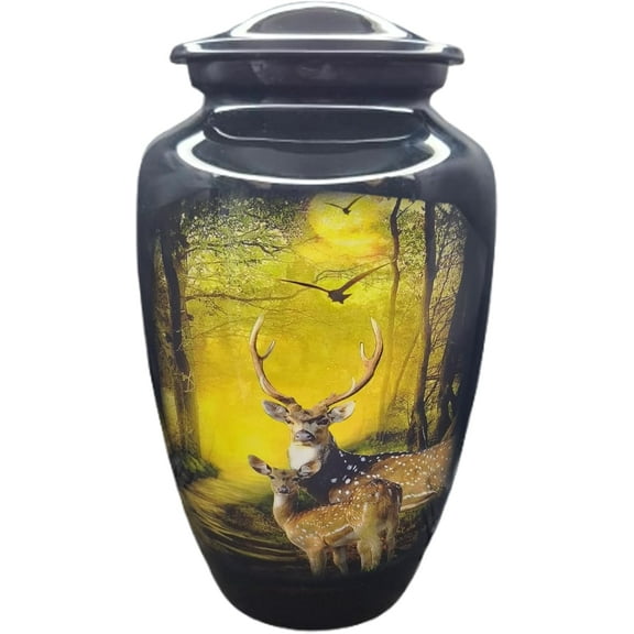 UR Cremation Urns- Lovely Deer Adult Urn –Best Urn for Human Ashes – Funeral Urn (Adult (200 lbs) – 10.5 x 6 “, Cremation Urn)