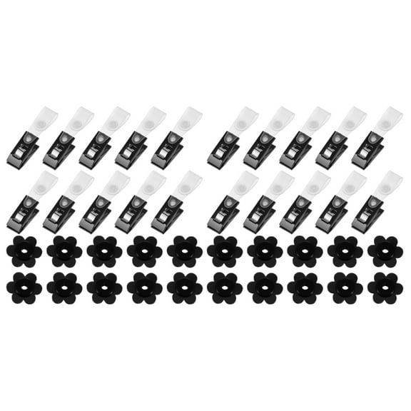 Pack Of 20 Adjustable Yard Flag Holder Clips Garden Flagpole Stand and Stoppers