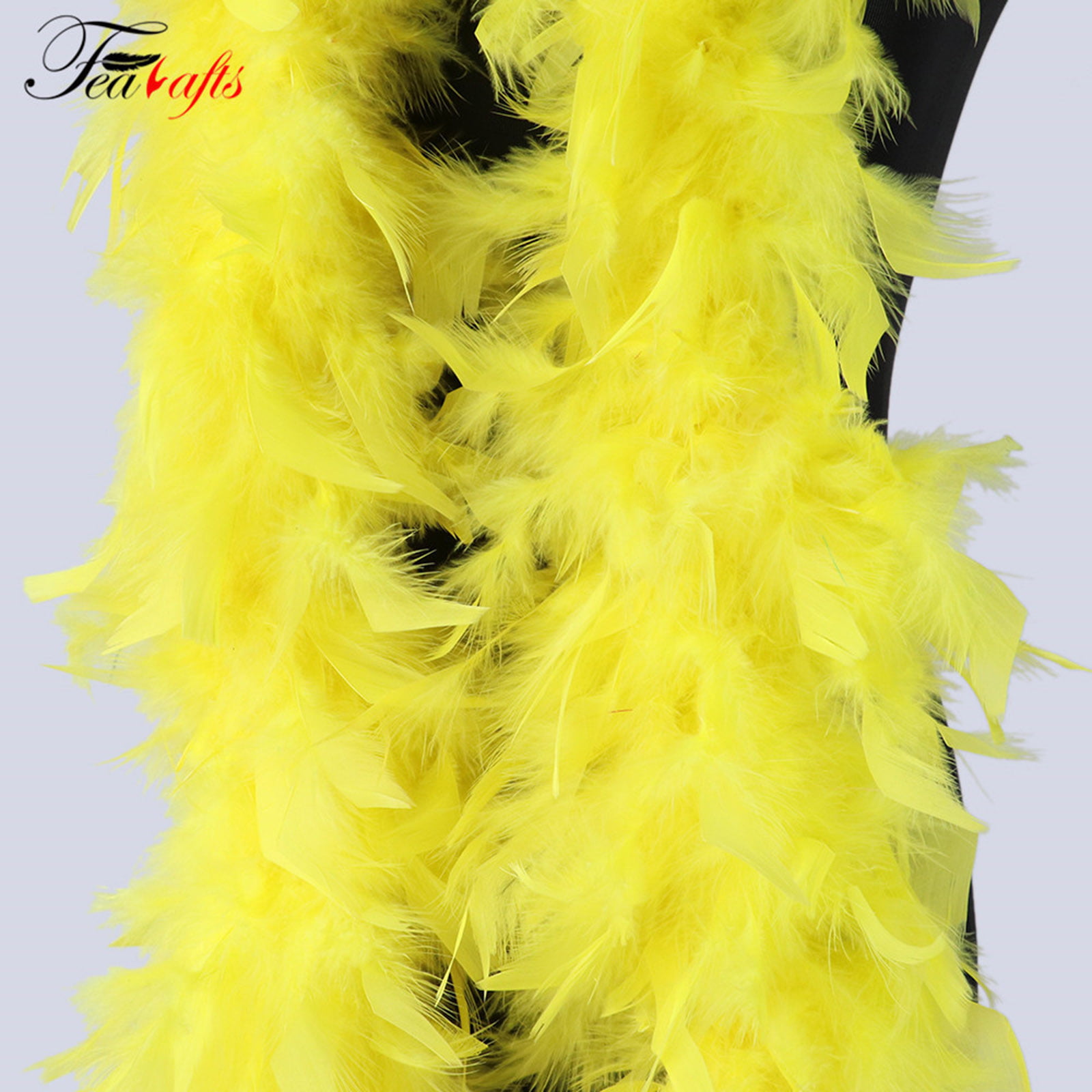 Free shipping 10pcs Yellow Feather Boas 80gram Chandelle Feather Boas for  party event decor festive supply - AliExpress