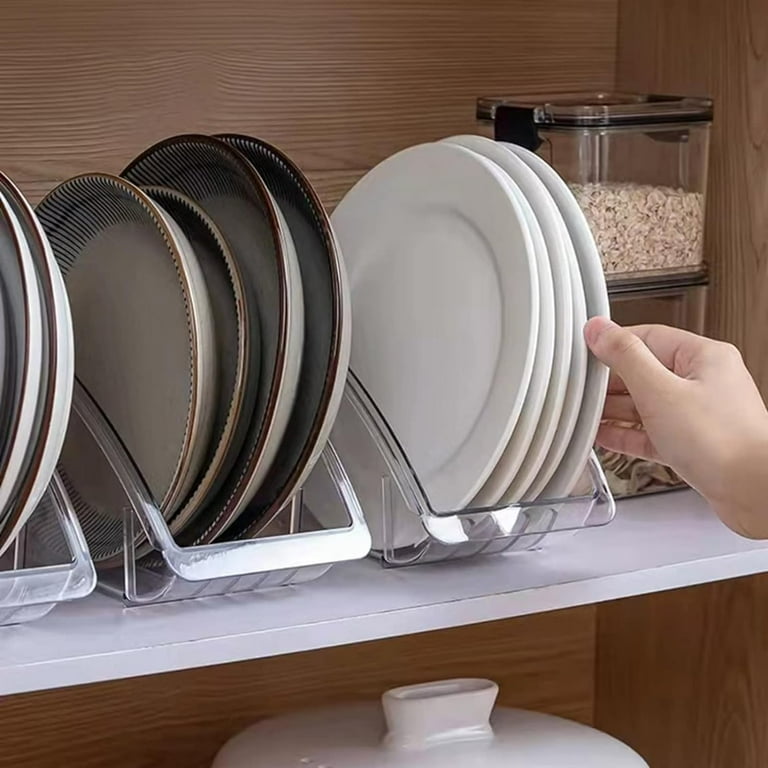 10 Inch Vertical Plate Holder for Cabinet Paper Plate Dispenser Under Cabinet Plastic Dinner Plates Holder Organizer Salad Dessert Plates Dish