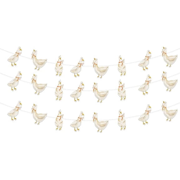 Goose Theme Garland, Silly Goose Baby Shower Decorations Cute Farm Animal Geese Garland Banner Goose Birthday Bungting Decor for Kids Girls Boys 1st 2nd 3rd Birthday Baby Shower Party