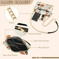 thumbnail image 3 of FORMRS Women Crossbody Purse with Chain Strap Vegan Leather Shoulder Handbag, Minimalist Geometric Pattern, 3 of 7
