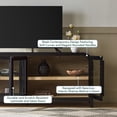 thumbnail image 6 of Walker Edison Modern Easy Assembly 70" Curved TV Stand, Black/Coastal Oak, 6 of 15
