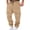 Khaki, variant on hoksml Cargo Joggers Men Solid Color Drawstring Elastic Waist Multi-pocket Sweatpants Running Pants