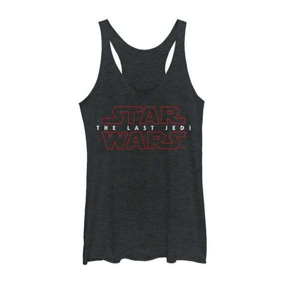 Women's Star Wars The Last Jedi Sleek Logo  Racerback Tank Top Black Heather X Large