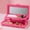 Hot Pink, variant on Kafsov Portable 2-Layer Makeup Box with Mirror, Compact Travel Cosmetic Storage for Students and Girls, Foldable Pink/Rose Gold/Gray Beauty Organizer Bag