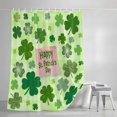 thumbnail image 4 of Happy St. Patrick's Day Shower Curtain Set, Waterproof Shower Curtains for Bathroom, Spring Lucky Shamrock Cloud Green Washable Fabric Bath Curtain for Bathtub Decoration with Hooks 48x72 Inches, 4 of 9