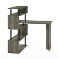 thumbnail image 2 of Furinno Moore L-Shape Computer Desk with 5-Tier Shelves, French Oak/Black, 2 of 3