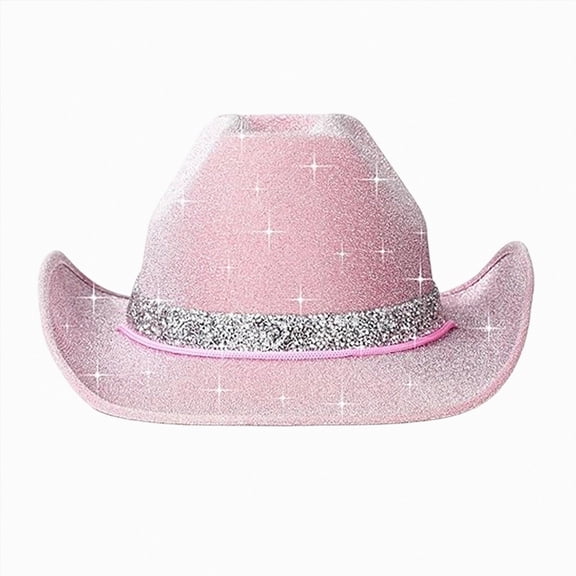 NOLDARES Cowboy Hats for Kids Western Cowboy Costume Hat Western Theme Birthday Party Supplies Halloween Costume Dress(Pink,9-15 Y)