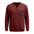 thumbnail image 4 of Mens Waffle Long Sleeve Shirt Big and Tall V Neck Shirts Warm Quilted Pullover Shirts Plain Relaxed Fit Knit Tops, 4 of 5