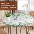 thumbnail image 4 of Eucalyptus Leaves Round Tablecloth, Fitted Table Cover with Elastic for 45"-54" Round Tables, Summer Botanical Table Cloth Outdoor Indoor Dinning Party Waterproof Tablecloths, 4 of 7