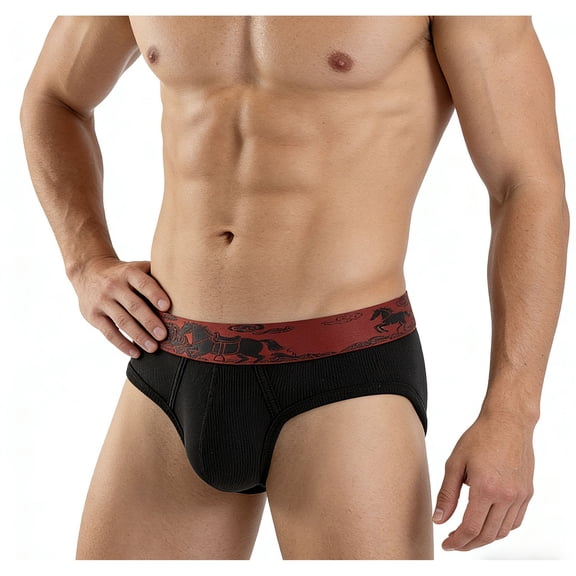 Zivyakyron Mens Trunks Training Low Rise Stretch Knitting Cotton Underwear for Men Loose Graphic Breathable Underpants