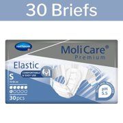 Hartmann MoliCare Incontinence Briefs, White, Elastic, Unisex, 30 Count, 1 Pack