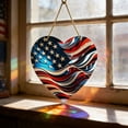 thumbnail image 4 of CuiLiyq Patriotic Acrylic Stained Glass Window Hanging Decor, 4th of July Memorial Day USA 250th Anniversary American Flag Red White and Blue Suncatcher for Independence Day Home Art Wall Decor, 4 of 6