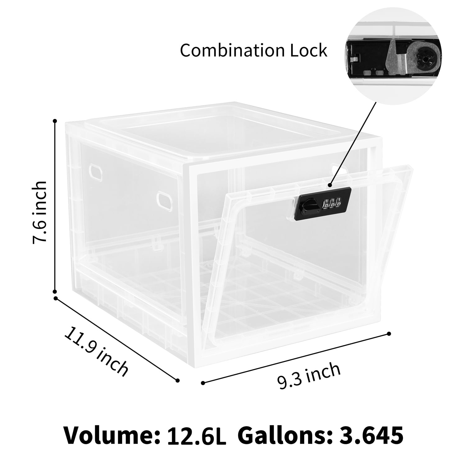 Locbbie Lockable Storage Box, Cell Phone Jail Lock Box for Medicine Safe Home Office, White