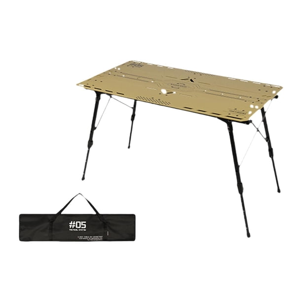 Mesa de campamento con bolsa de almacenamiento muebles de campamento compacta mesa plegable resistente Marrón claro