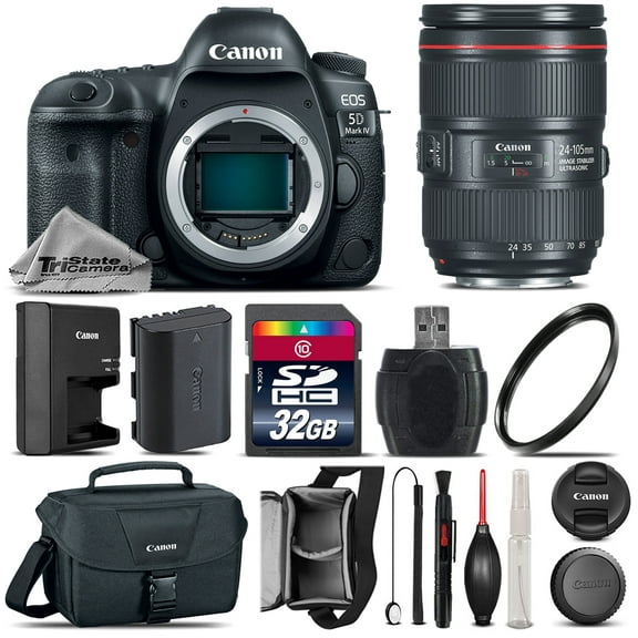 Canon EOS 5D Mark IV Full Frame 30.4MP Camera   24-105mm f/4L IS II - 32GB Kit
