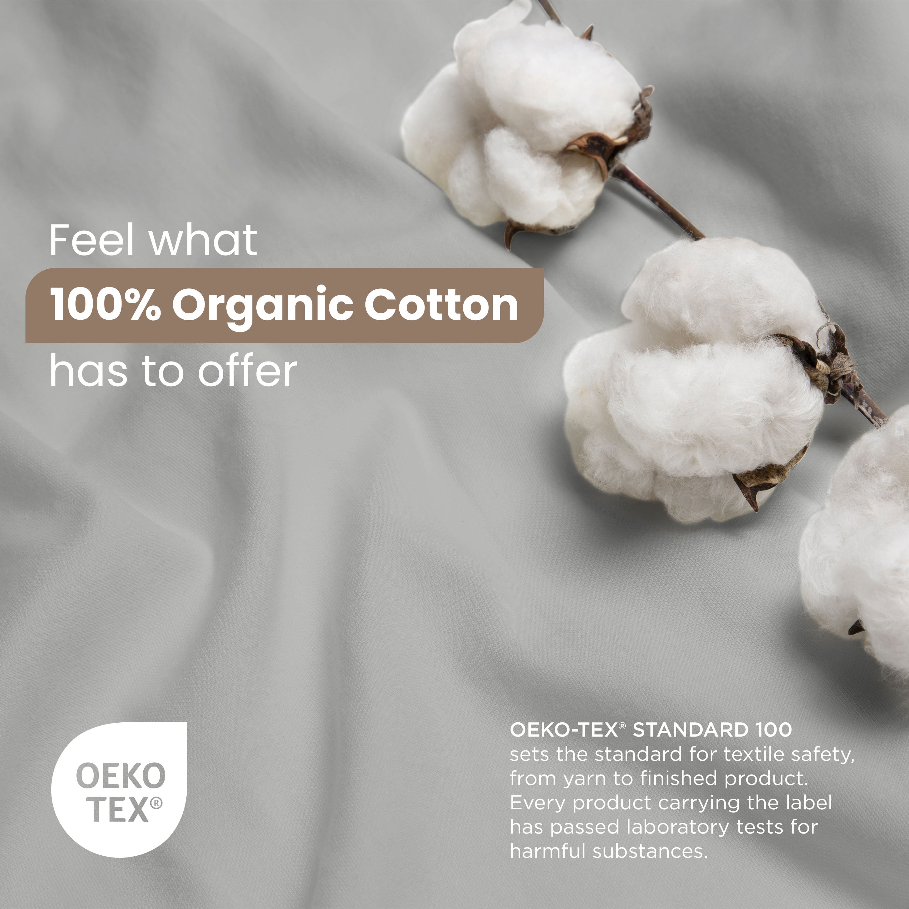 Martex EcoPure 2-Piece Organic Cotton White Solid Comforter Set, Twin – Light Grey