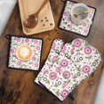 thumbnail image 5 of Pioneer Flower Floral Print Pattern Kitchen Oven Mitt and Pot Holder Sets 2 Pcs for Baking, Cooking and Grilling, Heat Resistant Up To 392 °F, 5 of 7
