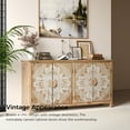 thumbnail image 6 of 60" Sideboard Buffet Cabinet Wood Accent with 4 Doors, Brown and Antique White Modern Pantry, Media Console Cabinet, for Entryway, Living Room, Bedroom, Dining Room, 6 of 6