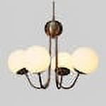 Four Globe Stilnovo Style Brass Chandelier Sputnik Fixture Chandelier Pendant Light