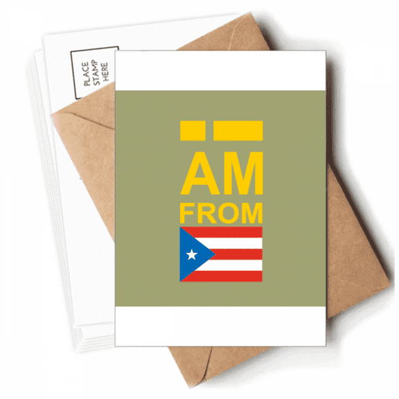 I Am From Puerto Rico Art Deco  Fashion Postcards Envelopes Blank Note Cards Mailing