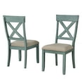 thumbnail image 3 of Dining Chairs Prato Wood Cross Back Upholstered Dining Chairs, Set Of 2, Antique Blue,Fabric Dining Chairs, 3 of 3