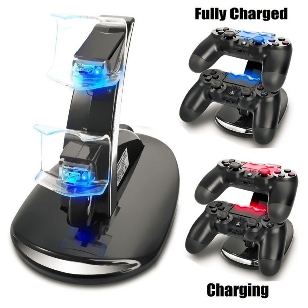 Controller Charger Charging Station For Ps4 Tsv Dual Usb Charger Charging Station Stand Fit For Sony Playstation 4 Controller And Ps4 Pro Wireless Controller Walmart Com Walmart Com