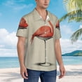 thumbnail image 2 of Cauagu Flamingo Sitting On Chair Print Hawaiian Shirt for Men,Casual Short Sleeve Button Down Shirts Summer Beach Men's Regular-Fit Short-Sleeve Print Shirt -XX-Large, 2 of 6