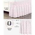 thumbnail image 3 of Pink Spring Floral Wrap Around Bed Skirts for California King Bed 18" Drop,Bed Skirt with Adjustable Elastic Belt Dust Ruffle Bed Valance Elegant Watercolor Summer Botanical Bed Frame Cover, 3 of 7