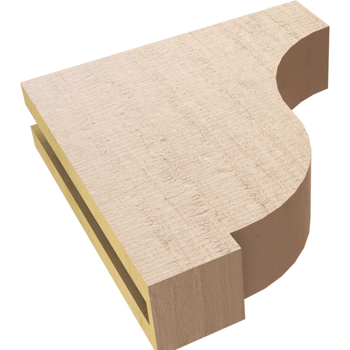 3"W x 12"D x 12"H Thin Van Buren Rough Cedar Woodgrain TimberThane Corbel, Primed Tan