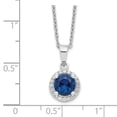 thumbnail image 3 of Sterling Silver White & Blue CZ Polished Necklace, 3 of 4