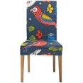 thumbnail image 2 of RYLABLUE Colorful Parrots Stretch Chair Cover Protector Seat Slipcover for Dining Room Hotel Wedding Party Set of 4, 2 of 5