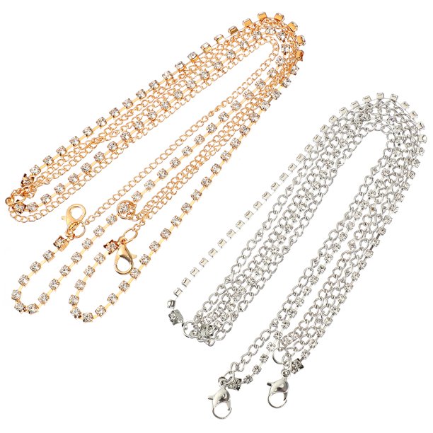 Chain Head Headpiece Wedding Bridal Rhinestone Bohemian Long Headband