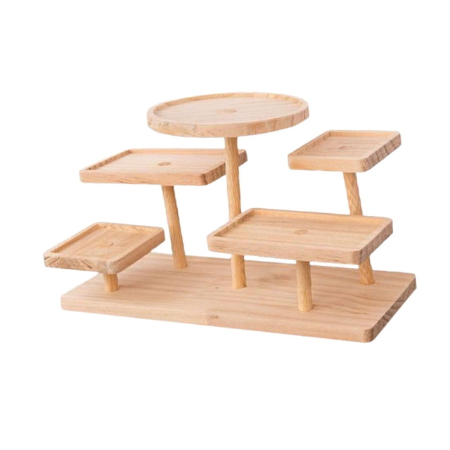 Langgg Display Riser Stand Tiered Decor Desktop Stand Cake for Doll Cosmetic Figure 5 Layer