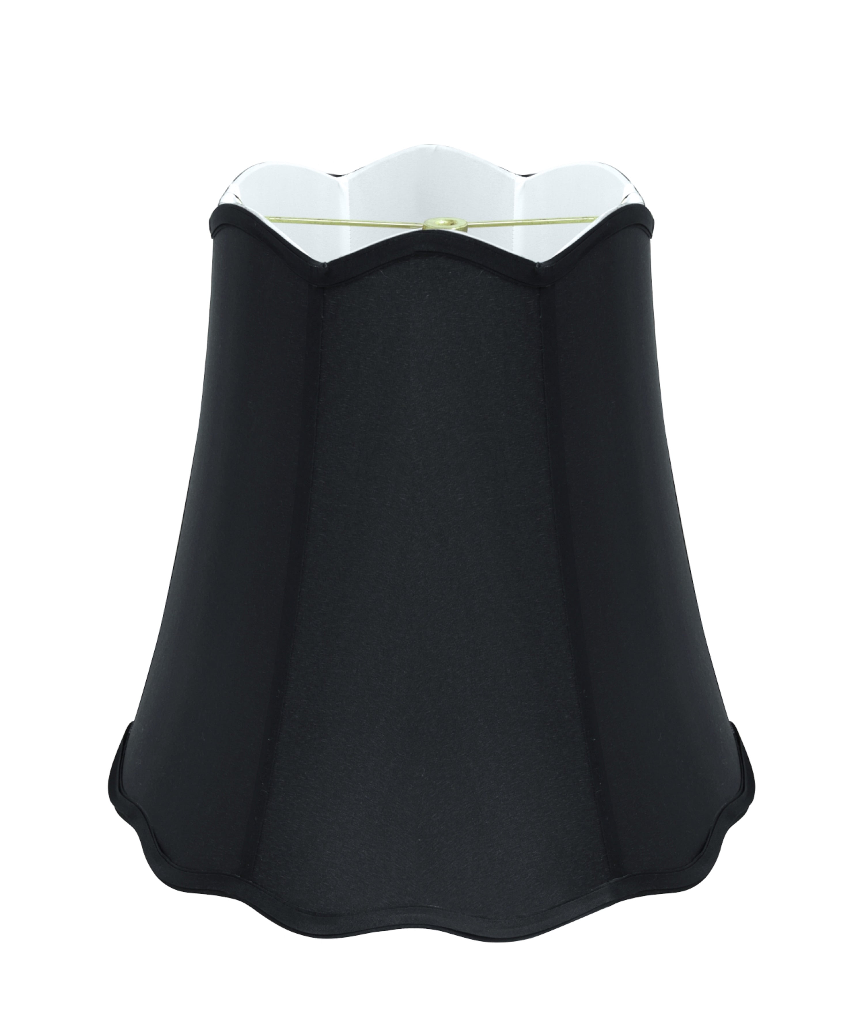 Aspen Creative 34063 Transitional Scallop Bell Shape Spider Construction Lamp Shade in Black, 16" wide (10" x 16" x 15")