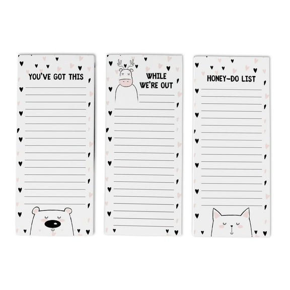 Inkdotpot Pack of 3 Magnetic Fridge To-Do List Notepads- Magnetic Memo Pads For Refrigerator-(50 Sheets Each)-YH