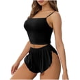 thumbnail image 2 of Bixock Womens Pajama Set,Loungewear Set for Women,Sleeveless Round Neck Ribbed Camisole Tank Top Short Pants 2 Piece Sleepwear, 2 of 6