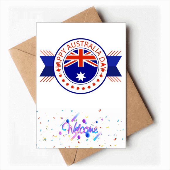 Illustration de Drapeau de la Fête d'Australie Cartes de Vœux de Bienvenue Enveloppes Vierges