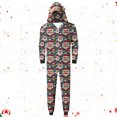 thumbnail image 2 of Odeerbi Christmas Onesie Pajamas for Family Holiday Sleep Jumpsuit Long Sleeve Family Christmas Pajamas Matching Sets Dad Fashion Lattice Print Plush Jumpsuit Sleepwear PJs Set Red, 2 of 6