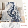 thumbnail image 5 of Navy Blue Seahorse Coastal Blanket Soft Cozy Warm Throw Blanket for Couch, Plush Fuzzy Flannel Fleece Blankets for Sofa, Beach Vintage Botanical Bed Blankets Lightweight Gifts for Women, 32"x48", 5 of 9