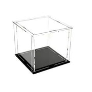 Clear Acrylic Display Case with Black Base, Cube 6" x 6" x6"