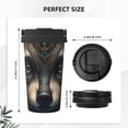 thumbnail image 3 of Logiee Tribal Style Raccoon Print Stainless Steel Coffee Tumbler, Travel Coffee Mug, Insulated Coffee Mug with Lid, Spill Proof Coffee Cup, Portable Thermal Mug, 3 of 8
