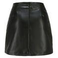 thumbnail image 6 of IROINNID Women's Fashion High Waist Sexy Leather Skirt Short Empire Waist Short Solid Color Skirt, 6 of 7